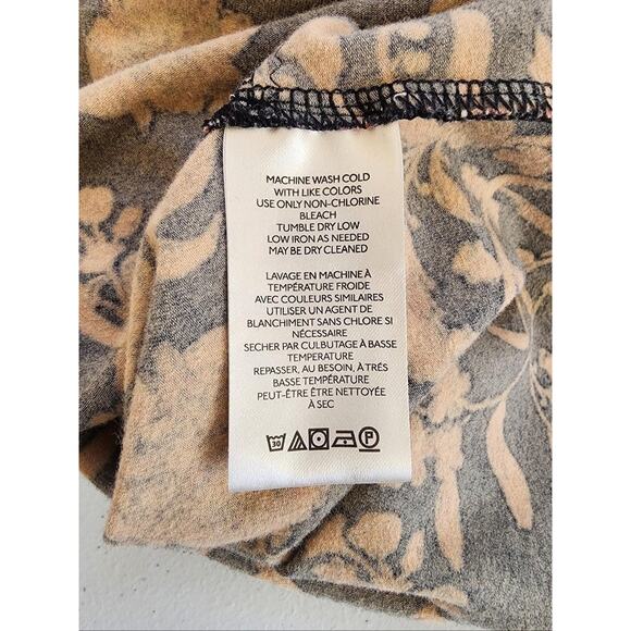 Free People Shirt Womens Medium Black Floral Lace Trim Deep V Neck Y2k Milkmaid - Picture 11 of 13